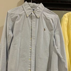 Ralph Lauren Striped Knit Oxford Polo Button Down